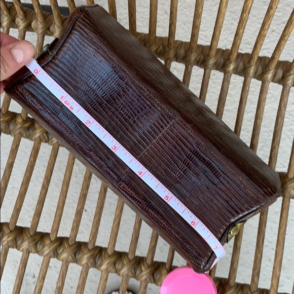 Vintage Brown Leather Snake Clutch - Picture 8 of 11